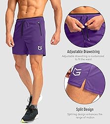 Men's Running Shorts with Zipper Pockets Quick Dry