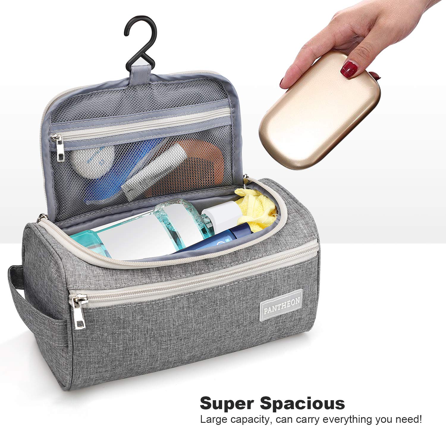 Pantheon Toiletry Organizer Wash Bag Hanging Dopp Kit Travel for Bathroom Shower : Beauty