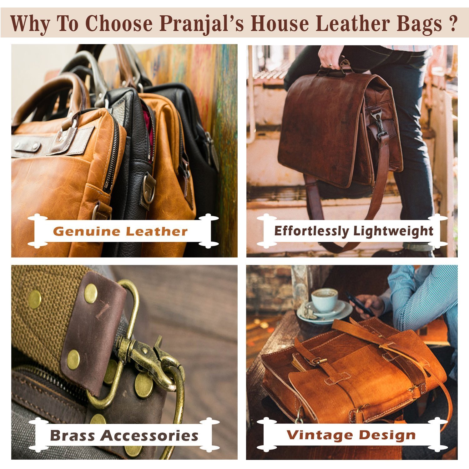pranjals house unisex satchel bag(cocoa brown_ani21000)