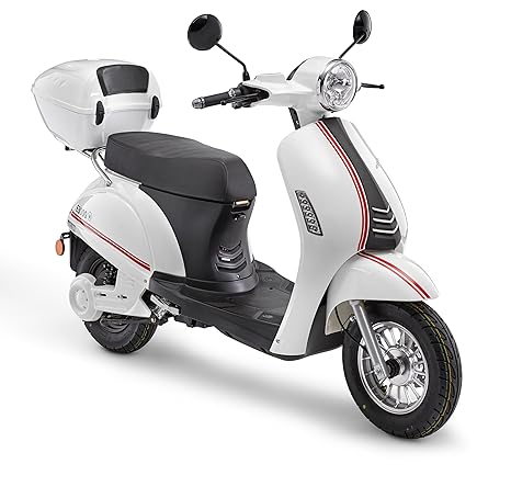 Elektroroller LuXXon E3000 - Elektro Scooter mit 3000 Watt, max. 25 km/h, Reichweite bis zu 60 km, weiß