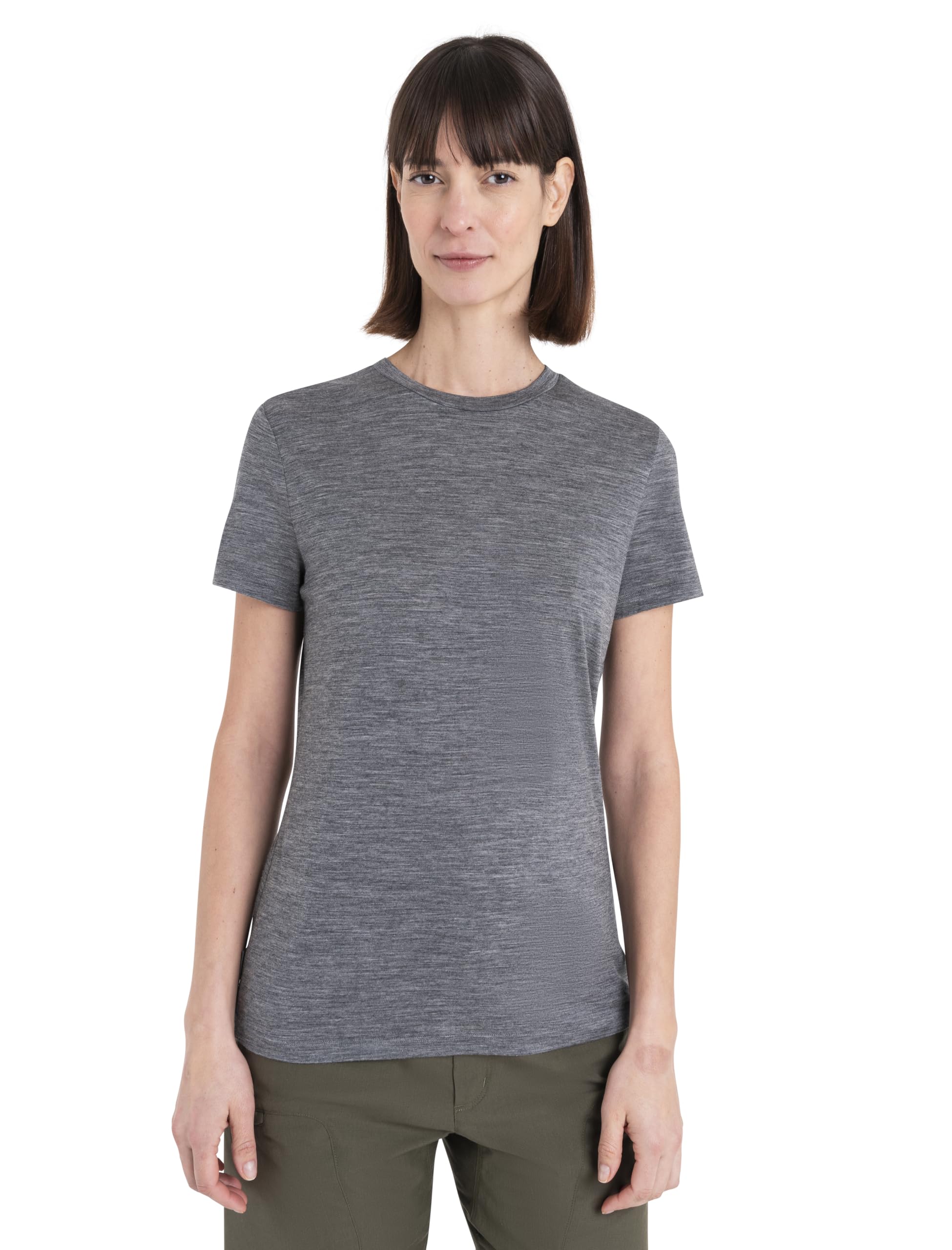 Icebreaker Women’s 150 Merino 150 Tech Lite III Short Sleeve T-Shirt – Gritstone Heather – Small