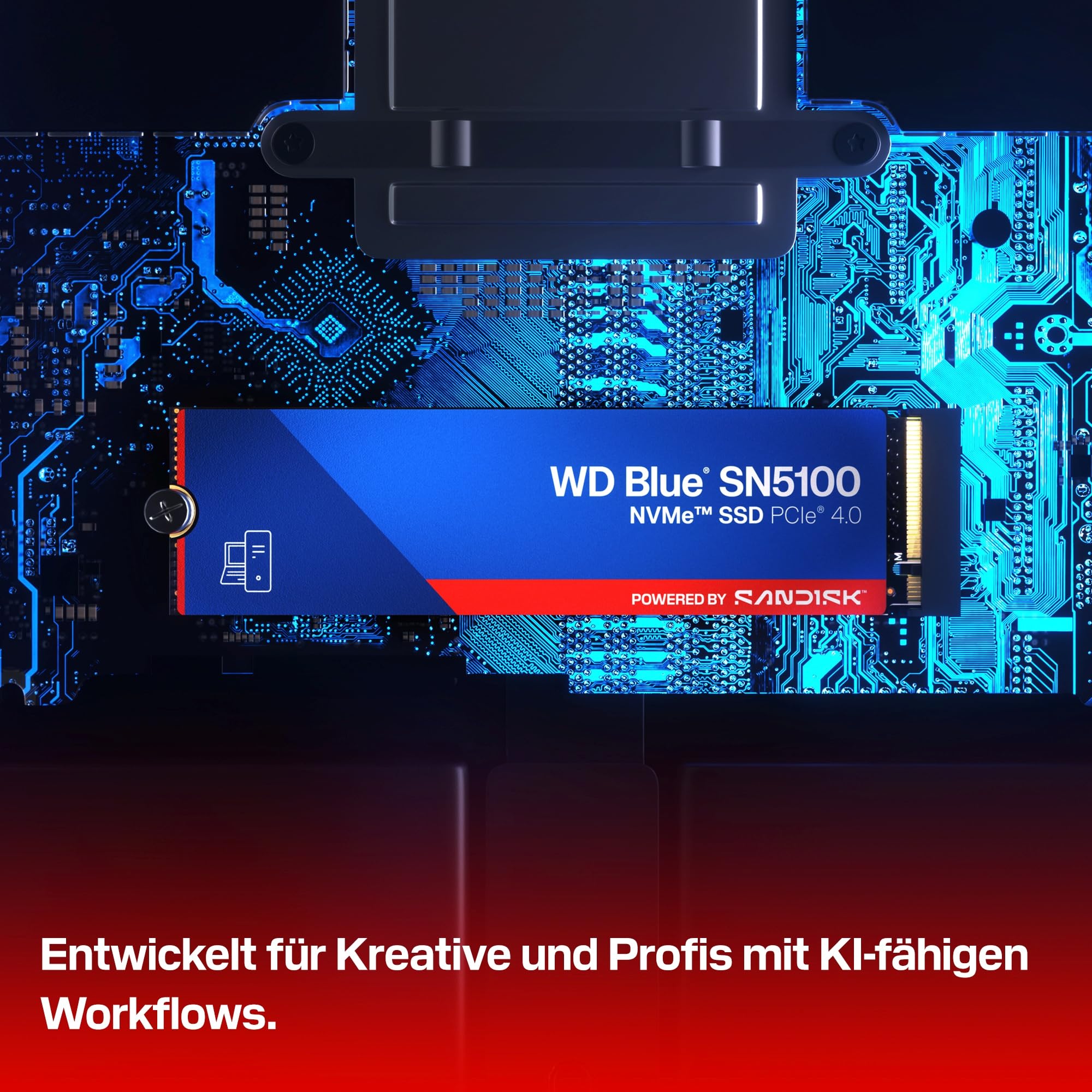 WD Blue SN5100 NVMe SSD 1 TB (7.100 MB/s Lesegeschwindigkeit, M.2 2280, PCIe Gen 4.0, nCache 4.0, SanDisk 3D CBA NAND-Technologie, Acronis True Image) 7