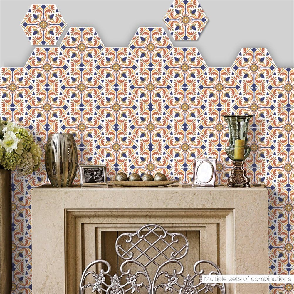 VanBest 10pcs Wall Stickers Arabian Style Floor Sticker DIY Tile Stickers Home Living Room Bedroom Mural Art Decoration