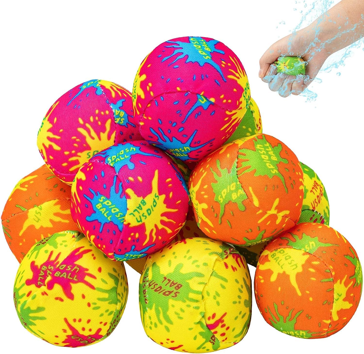 LATERN 30Pcs Water Bomb Balls, 5CM Reusable Water Absorbent Ball Mini Water Splash Balls for Outdoor Water Activities Pool Beach Party Favors Summer Water Fight Games