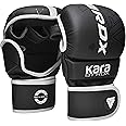 RDX MMA Gloves Sparring Grappling, Hybrid Open Palm Martial Arts Mitts Men Women, Maya Hide Leather Wrist Support, Cage Fighting Combat Sports Boxing Glove Training, Muay Thai, Punching Bag Kickboxing