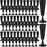 Domensi 100 Pack Black Champagne Flutes Bulk Plastic Disposable Champagne Glasses 5.5 oz Plastic Mimosa Glasses Wedding Cocktail Cups for Engagement Birthday Graduation Decor 2025 Party Supplies