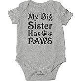 AW Fashions My Big Sister Has Paws Baby Bodysuit Cute Newborn Girl Outfits Funny Romper Baby Boy Clothes