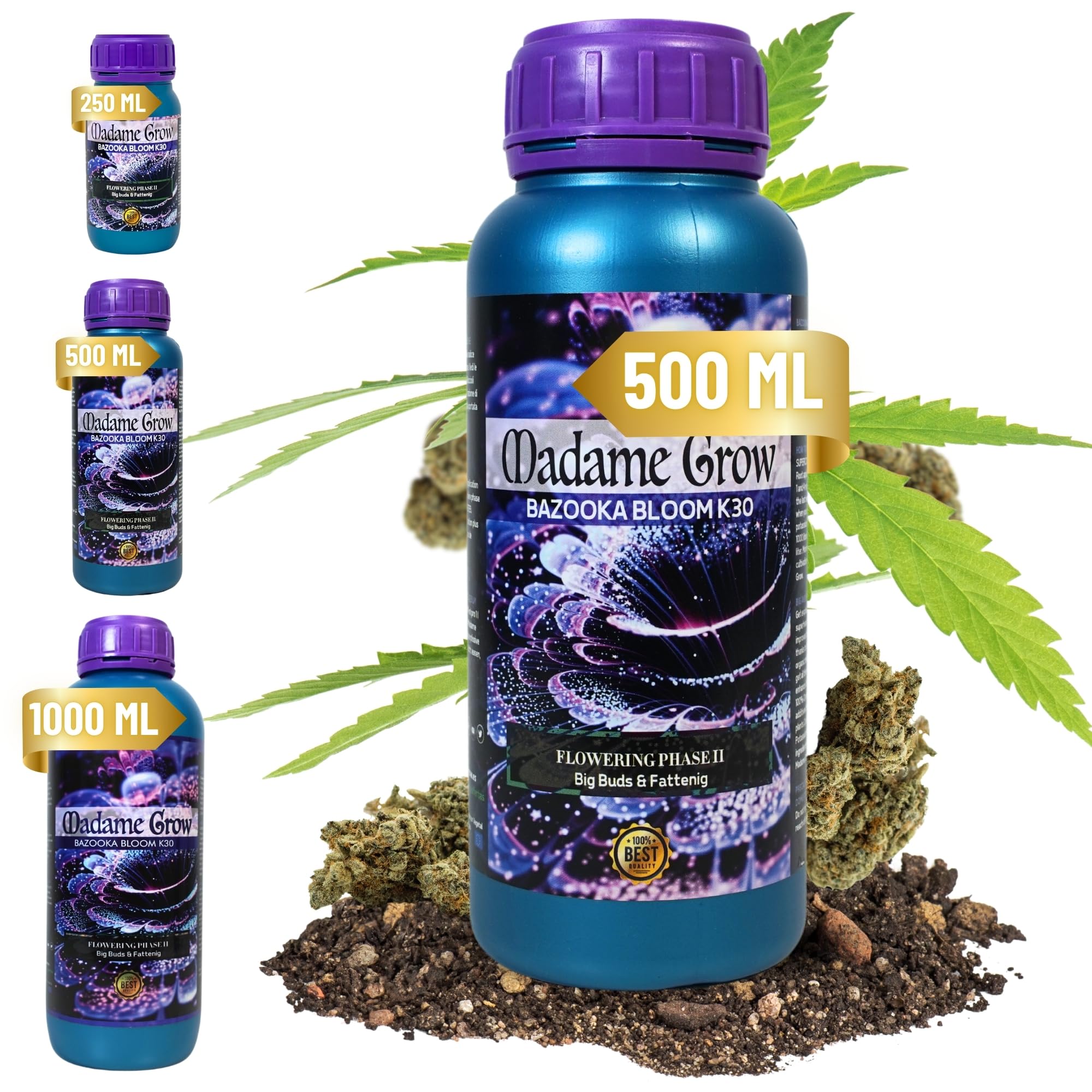 Madame Grow - Organic Fertilizer - Flowering Fertilizer - BAZOOKA BLOOM K30 (500ml)