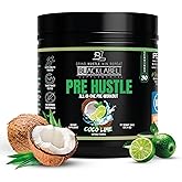 BLACKLABEL Supplements PRE Hustle V3 Pre-Workout Powder – NSF Certified for Sport – Energy, Strength & Endurance Support – Coconut Lime Flavor – with Creatine & Caffeine – 30 Servings
