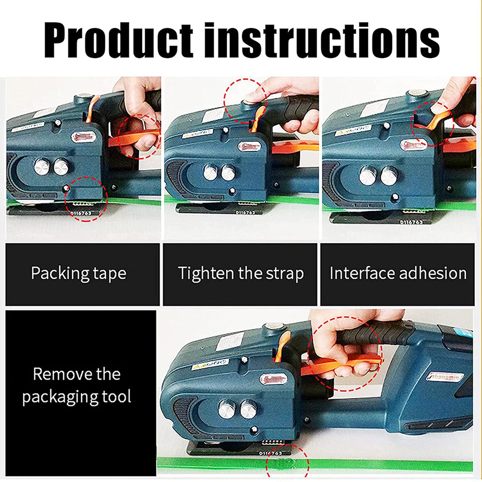 Automatic Strapping Tool For 1/25/8 Inch Wide PP/PET, Rechargeable