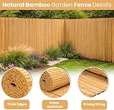 Abaseen Natural Bamboo Garden Fence Covering 2m x 4m Slat Screening view 5