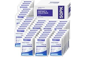 EVERLASTING ICE RX 50 Pack - Instant Cold Packs - Instant Ice Packs for Injuries | Disposable Cold Compress Ice Pack for Pain Relief, Swelling, Inflammation, Sprains, Toothache - Cold Pack for Athletes