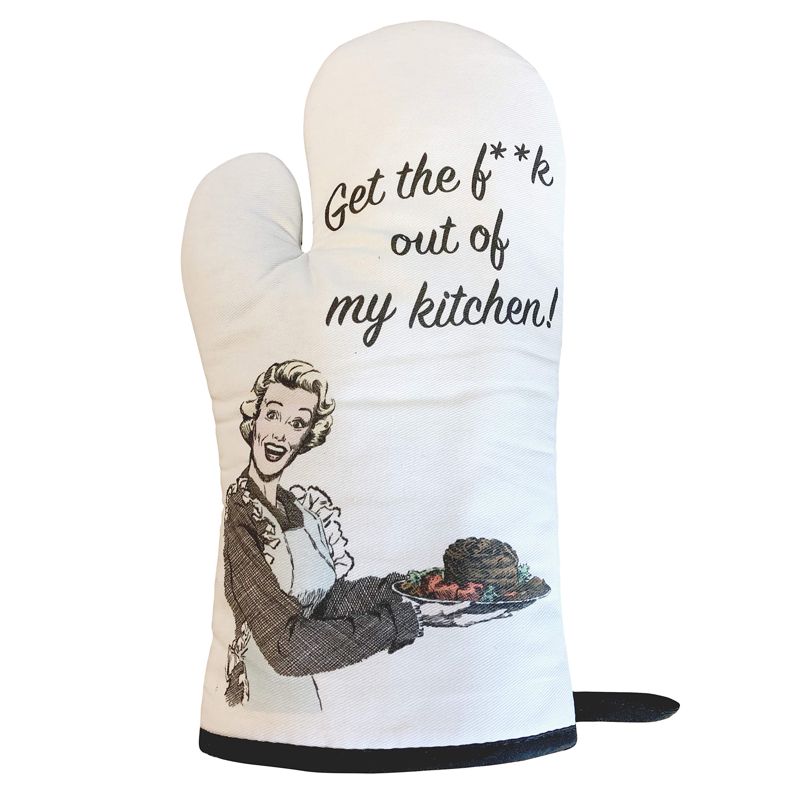 Sass Party & Gifts Funny Oven BBQ Mitt - Funny Heat Resistant Oven Gloves for Grilling & Cooking (Out of My Kitchen!)