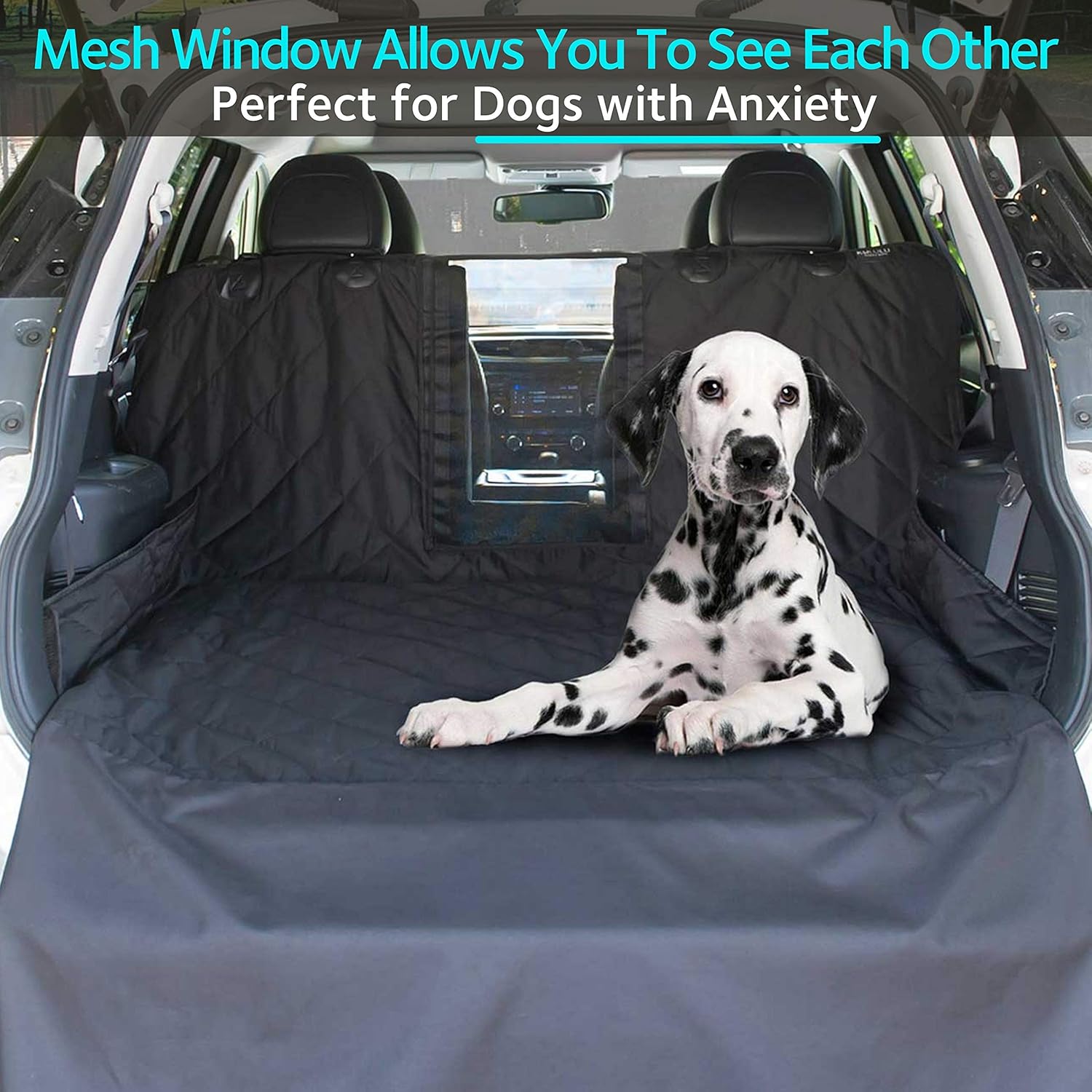 KULULU SUV Cargo Liner for Dogs, Heavy Duty Waterproof Non Slip Durable Liner, Mesh Window for Stress Free Travel, Pet Cargo Cover with Bumper Flap Protector, Universal Fit 55" W X 93" L : Pet Supplies