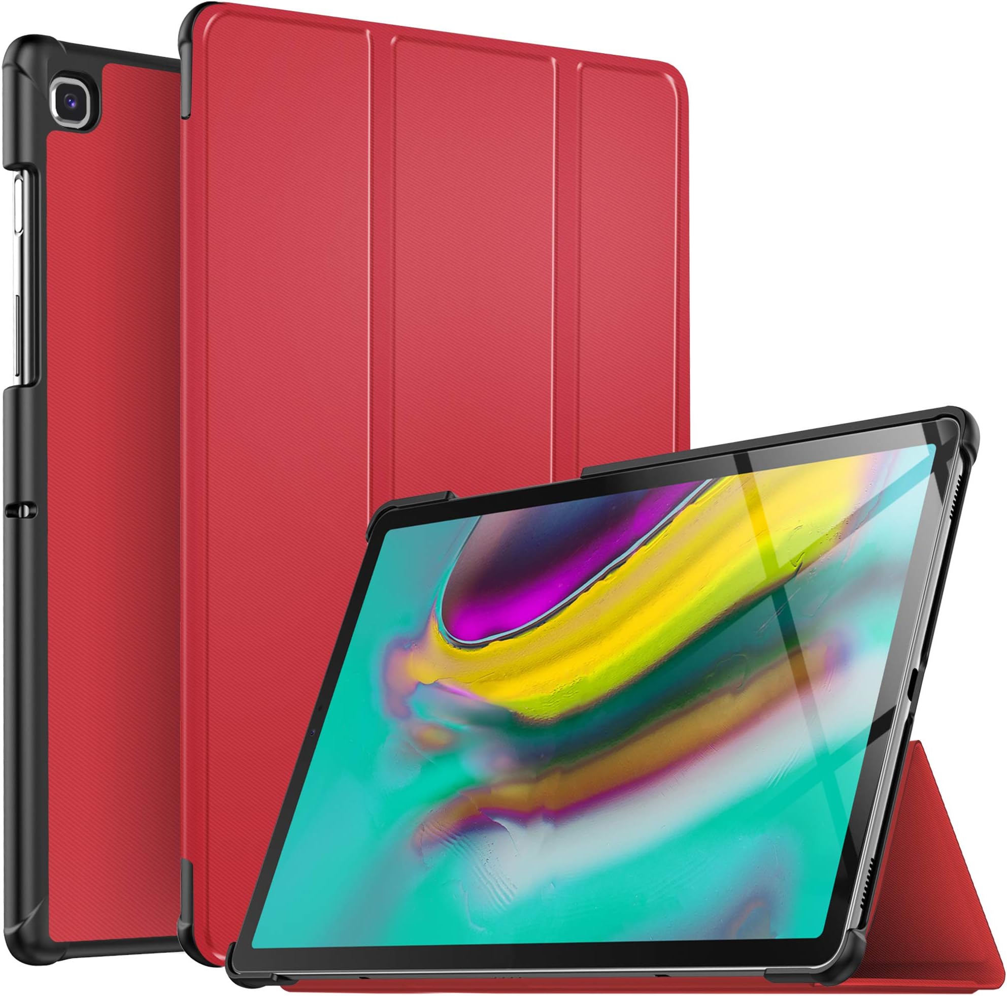 IVSO Cover Case for Samsung Galaxy Tab S5e T720/T725 10.5, Slim PU Cover Case for Samsung Galaxy Tab S5e 10.5 T720/T725 2019, Red