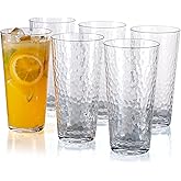 KX-WARE 26-ounce Acrylic Highball Glasses Plastic Tumbler Larger Drinking Glasses, set of 6 Clear