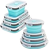 Ainmvnos 8 Collapsible Food Storage Containers, Silicone Collapsible Food Storage Containers, Collapsible Food Storage Silicone, Rv Collapsible Bowls, Collapsible Storage Containers for Food Camping