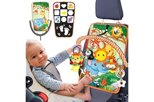 Innofans Baby Car Seat Toy with Music, Mirror, Animals - Portable Infant Travel Activities and Sensory Stroller Toys
