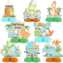 thumbnail image 2 of Dinosaur Decor, Baby Shower Backdrop, Little Dinosaur On The Way, Boy 2 of 13