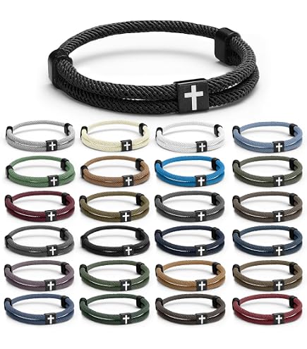 Amazon.com: Landical 12 Pcs Christian Braided Cross Bracelet