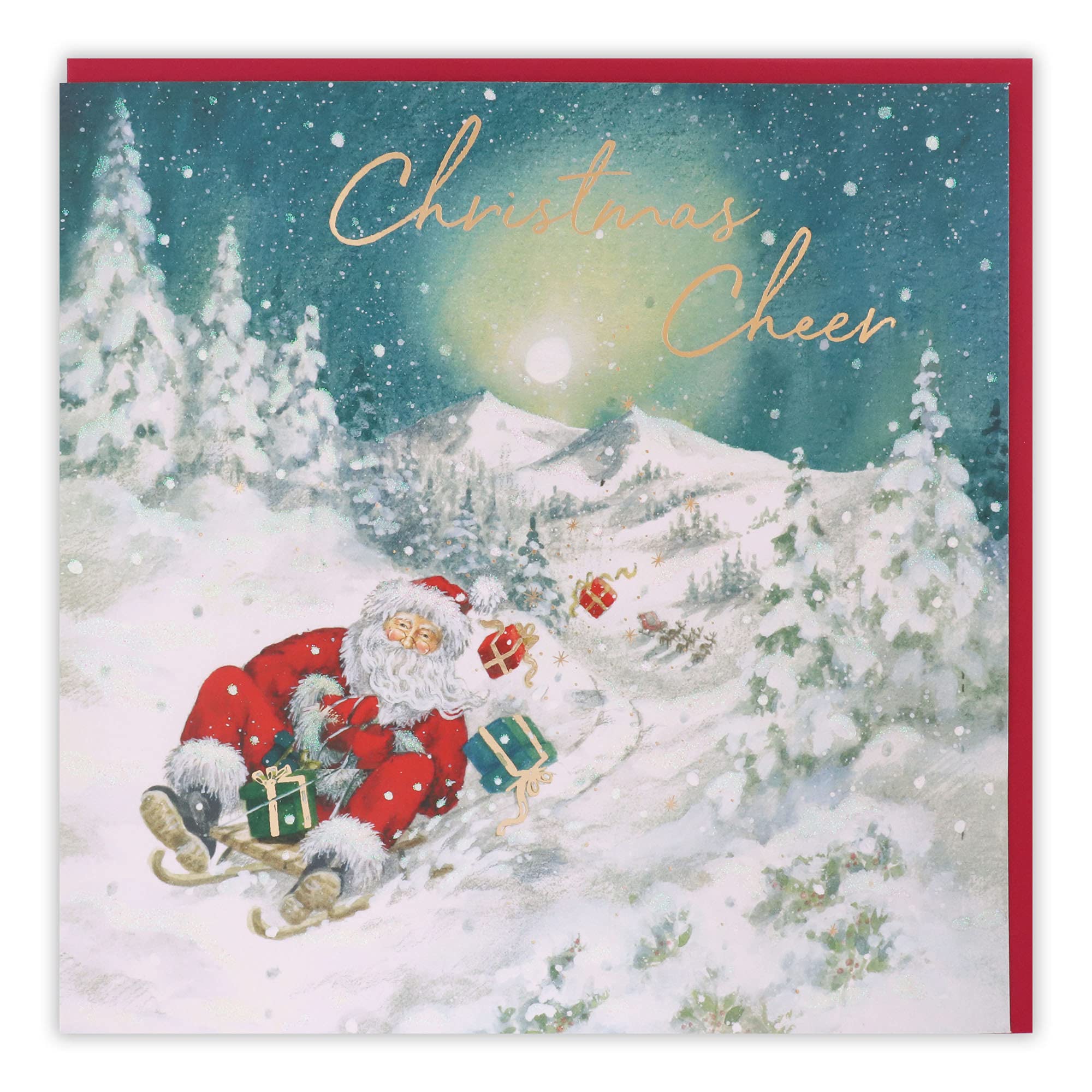 Clintons: Santa In Sledge General Christmas Card,Multi-colour,192 x 192,1169580