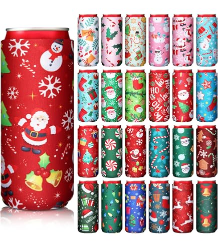 Family Tradition Christmas Drinking Can Cooler Sleeve One Size