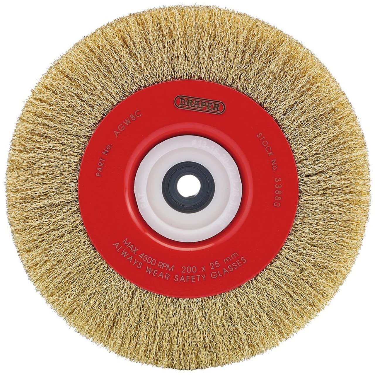 Draper 33880 Crimped Steel Wire Brushes, 200mm x 19mm , Blue