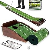 Dachenus Putting Green Indoor Mat Outdoor Golf Putting Mat with Automatic Ball Return - Ideal for Home, Office, and Outdoor Use