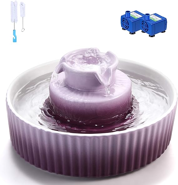 Pet Fountain, Cupcake Cat Water Fountain, Porcelain Pet