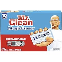 Mr. Clean Magic Eraser, Extra Durable, Shoe, Bathroom, and Shower Cleaner, Cleaning Pads with Durafoam, 10 Count