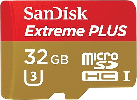 SanDisk Extreme PLUS 32GB microSDXC UHS-I/U3 Card with Adapter (SDSQXSG-032G-GN6MA) [Newest Version]