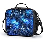 Kwlegh Galaxy Lunch Box for Boys Girls Kids Insulated Lunch Bag Blue Starry Sky Lunchbox Universe Space Reusable Lunch Cooler Tote Bags Thermal Lunch Pail for School Picnic Travel