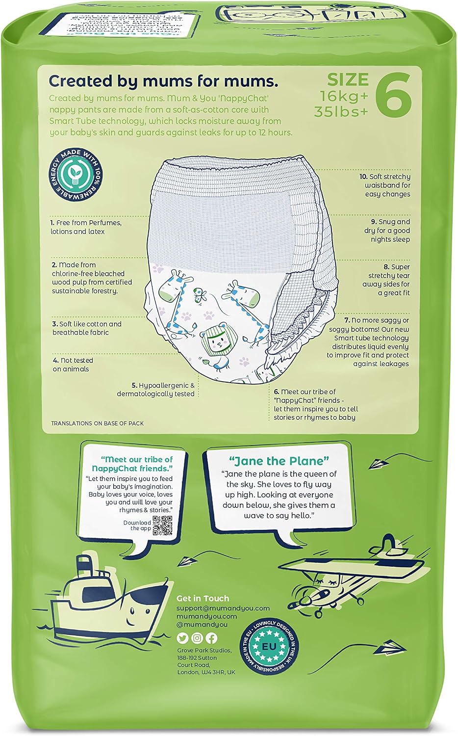 Mum & You Premium, Dry Baby Nappy Pants, Green, Premium Size 6 (16+kg) - Image 3
