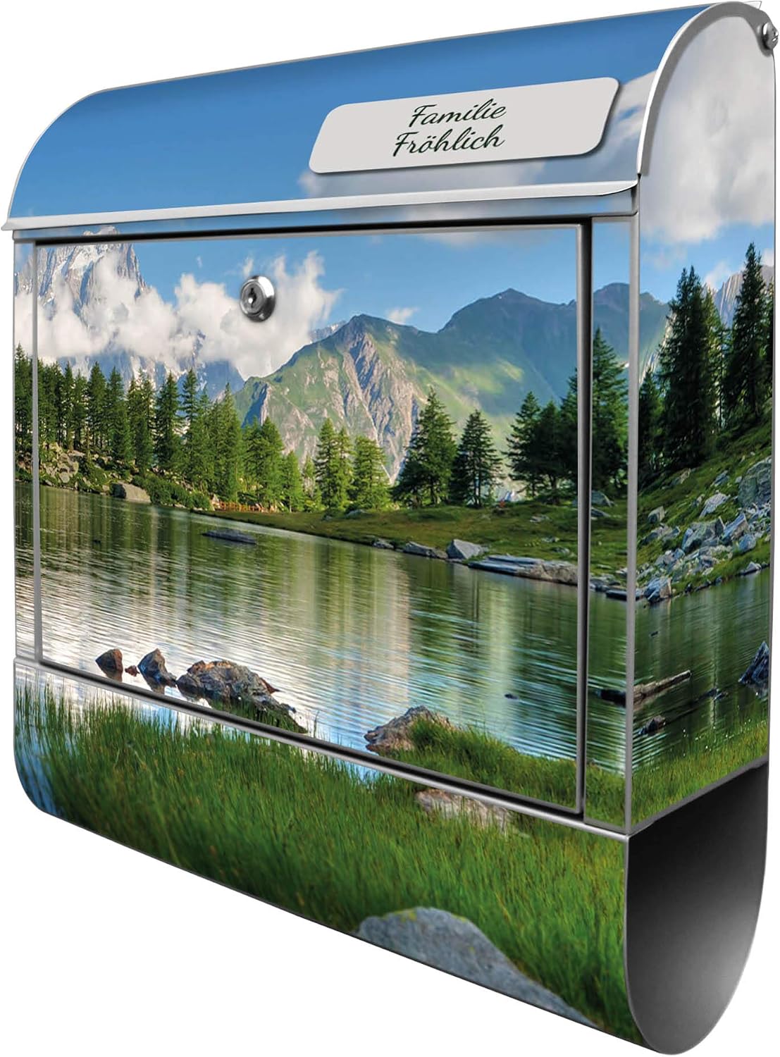 banjado-design-briefkasten-personalisiert-mit-motiv-gebirgssee-stahl