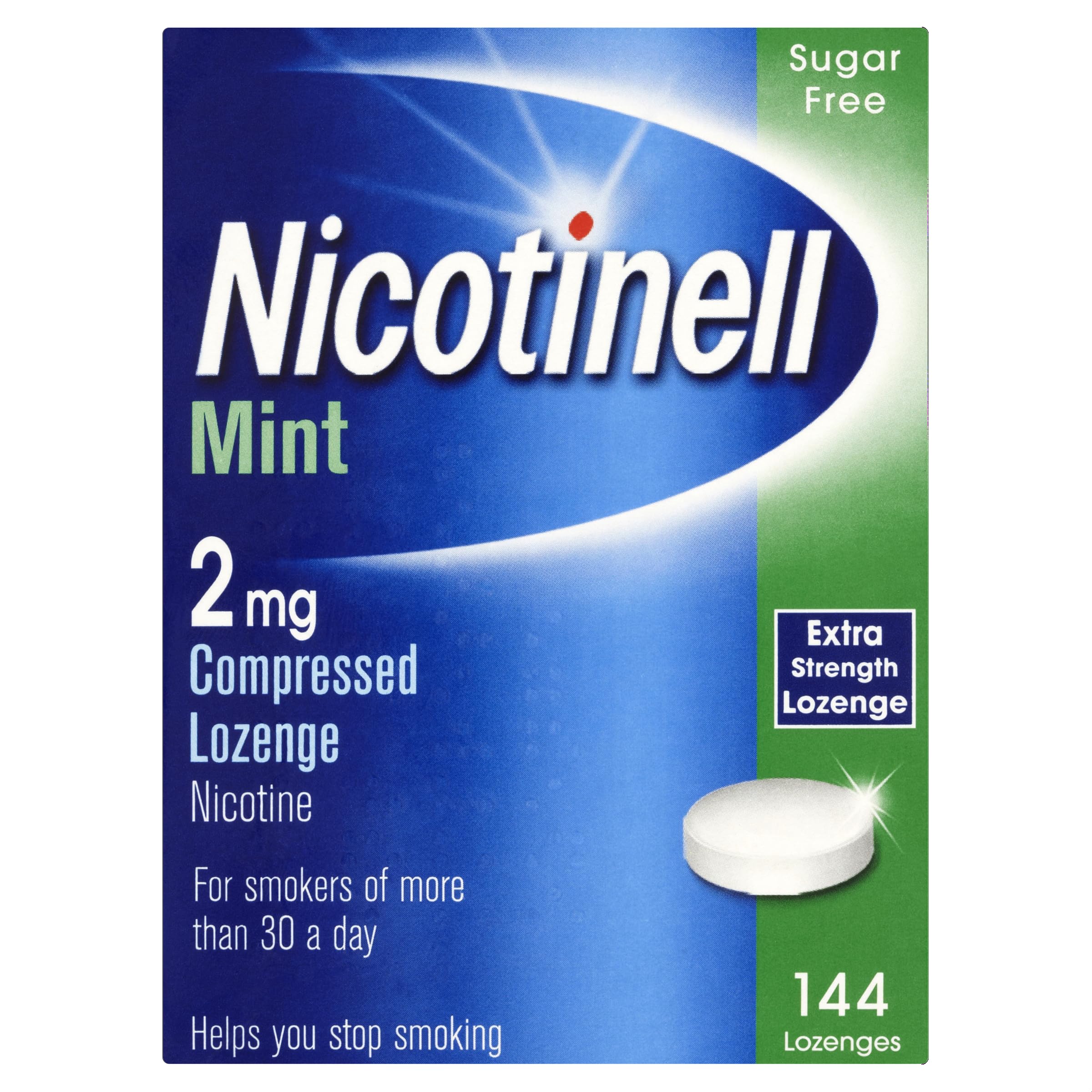 Nicotinell Nicotine Lozenge, Quit Smoking Aid, Sugar Free Mint Flavour, 2 mg, 144 Pieces