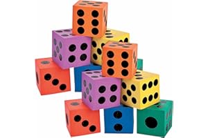 Fun Express - Foam Dice Assortment - Toys - Games - Indoor & Mini Game Sets - 12 Pieces