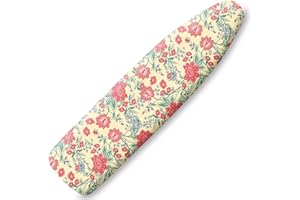 CLIDULI Extra Thick Ironing Board Cover and Pad, Floral Farmhouse 15x54 Ironing Board Cover, Resist Scorching and Staining,Elastic Edges,Vintage Beige