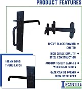 IRONTITE Suffolk Gate Latch for Wooden Gates Black Epoxy Finish Heavy Duty view 5