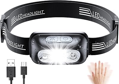 Babacom Head Torch USB Rechargeable 250 Lm Motion Sensor IPX6 Waterproof