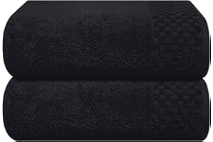 MyOwn Ultra Soft 2 Pack Oversized Bath Towel Set 28x55 inches, Cotton Large Bath Towels, Highly Absorbant Compact Quickdry & Lightweight Towel, Ideal for Gym Travel Camp Pool - Black