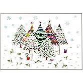Merry Evergreens Deluxe Boxed Holiday Cards (20 Cards and 21 Envelopes) (English and Italian Edition)
