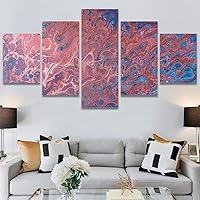 SIGNWIN 5 Panel Canvas Wall Art Modern Art Abstract Closeup Cool Line Minimalism Minimalist Multicolor for Home Decorations Ready to Hang - 60