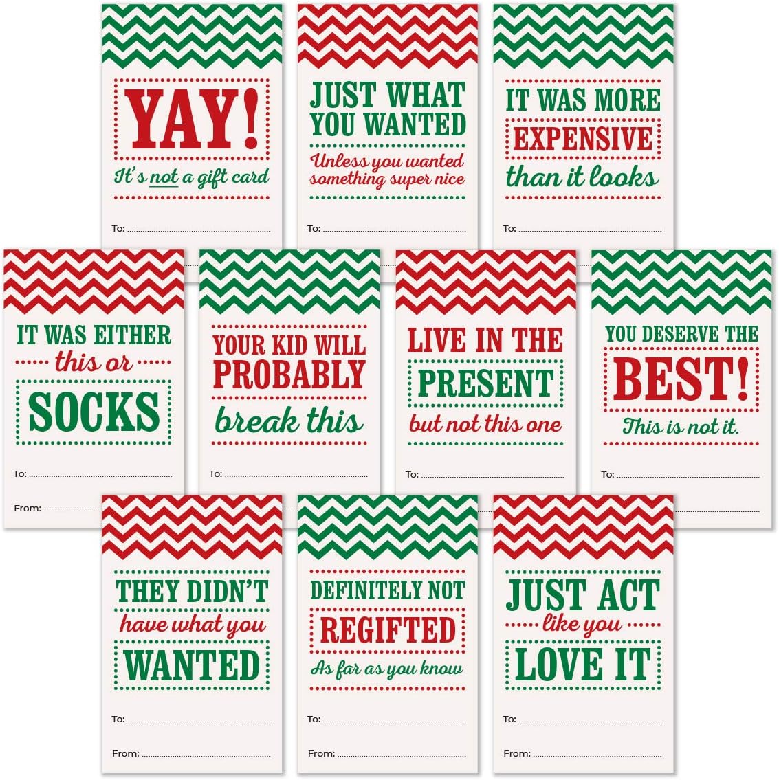 100 Holiday Gift Tags - Funny Gift Labels for Christmas - Self Adhesive - Funny Gift Wrap: Health & Personal Care