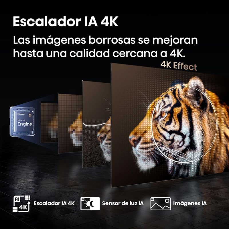 100E7Q Pro - QLED Smart TV 100 Pulgadas, Gaming TV, Modo Juego Pro 144Hz, AMD Freesync Premium Pro, Dolby Vision IQ, Dolby Atmos, Movimientos Suaves IA, Hi-Concerto, Procesador Hi-View IA