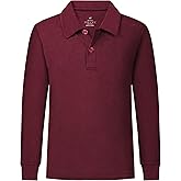 QBK 2T to Youth Boys' Long Sleeve School Uniform Pique Polo Toddler Kids Neon Collared Golf Shirt