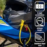 Oxford Combi Zip Lock Multi-use Cycle Security Cable & Bike Lock Yellow view 6