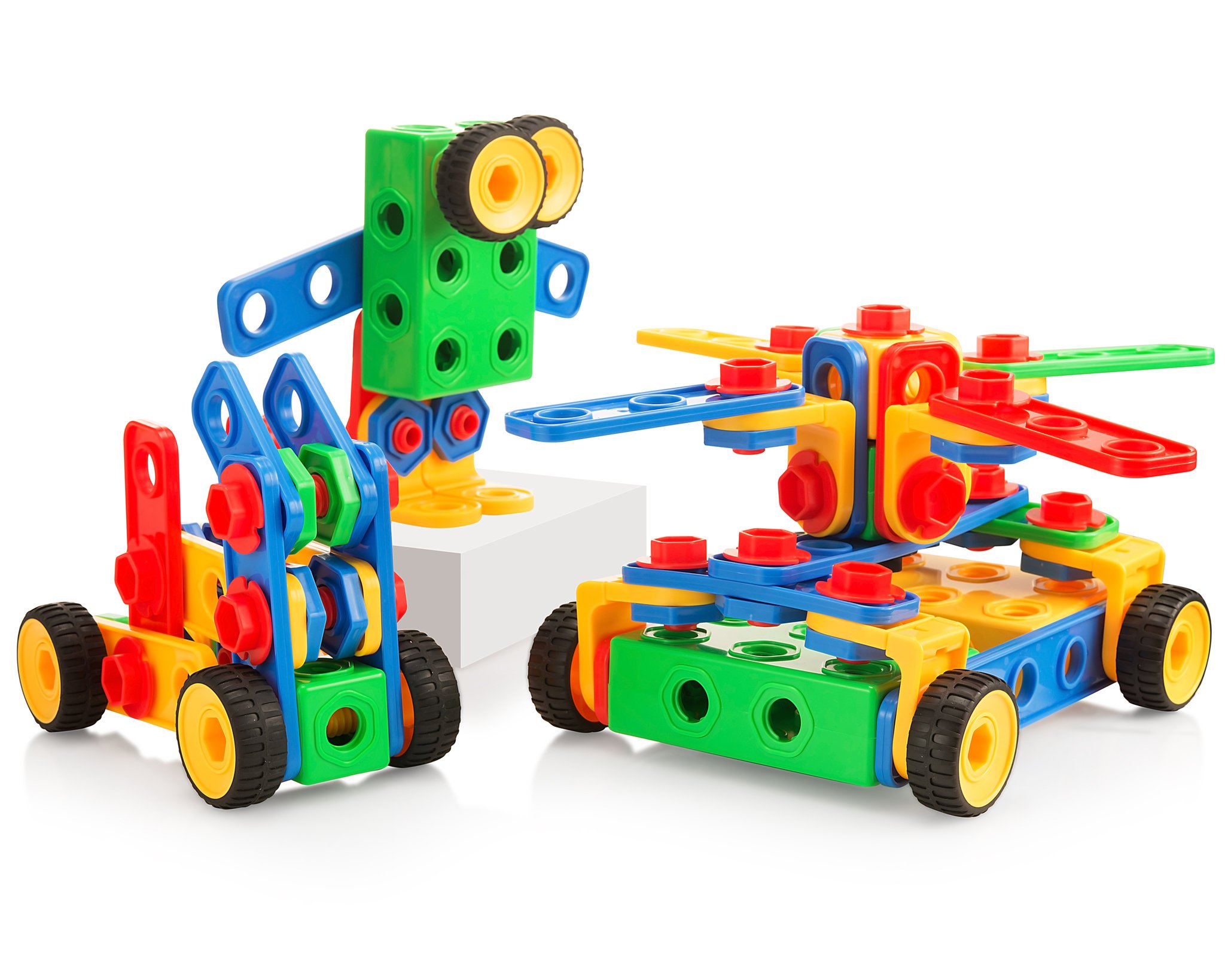 Play22 100Pc Building Blocks for Toddlers Stem Toys - Building Take Apart Toys for Boys and Girls Ages 3 4 5 6 7 8 9 10 - Educational Toys Set with Nice Storage Box