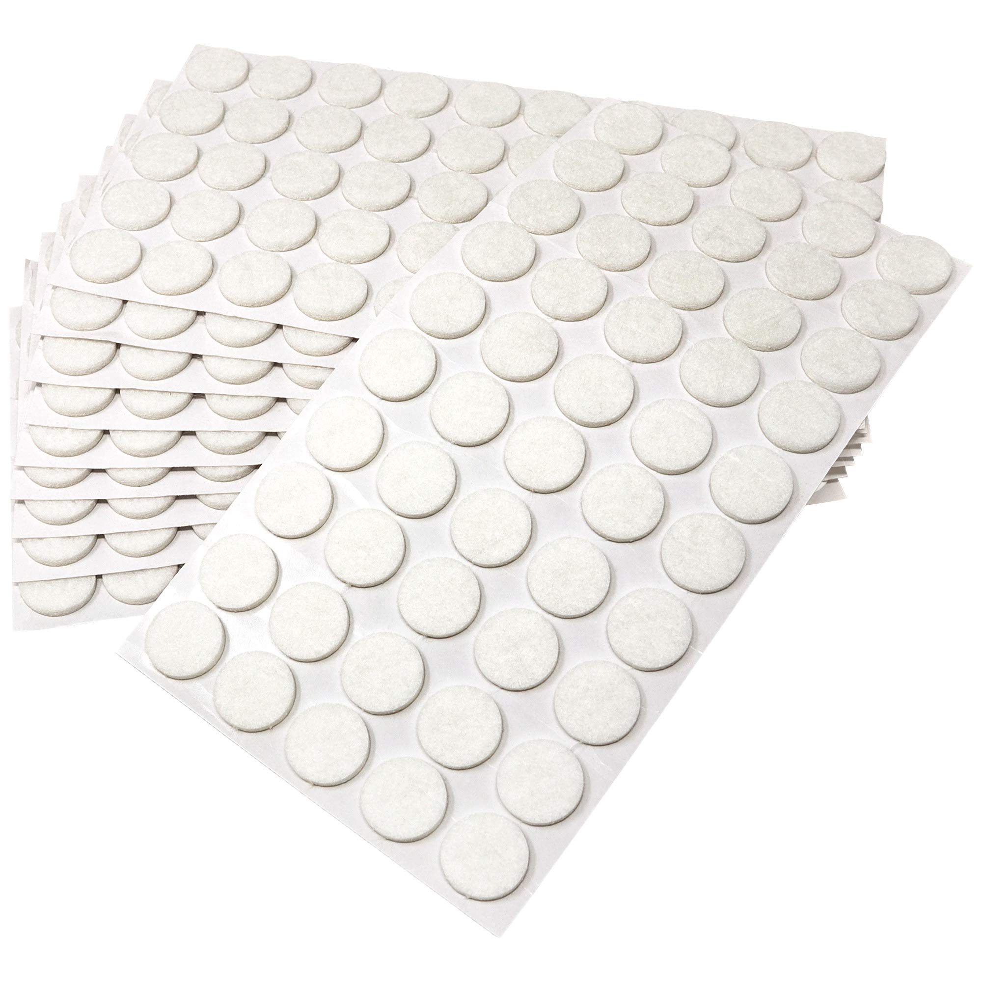 Adsamm® / 500 x self-adhesive felt pads/White/ø 0.79'' (ø 20 mm) / round / 0.138'' / 3.5 mm thick stick-on furniture felt glides/Furniture & Chair Glides
