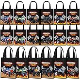 Ferraycle 24 Pcs Truck Favor Bags Goodie Gift Treat Non Woven Birthday Party Decorations Truck Themed Party Favor Bags with Handles Birthday Supplies