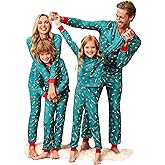 Ekouaer Christmas Pajamas for Family Matching Pj Sets Womens Mens Kids Pjs Long Sleeve Sleepwear Lounge Sets Outfits